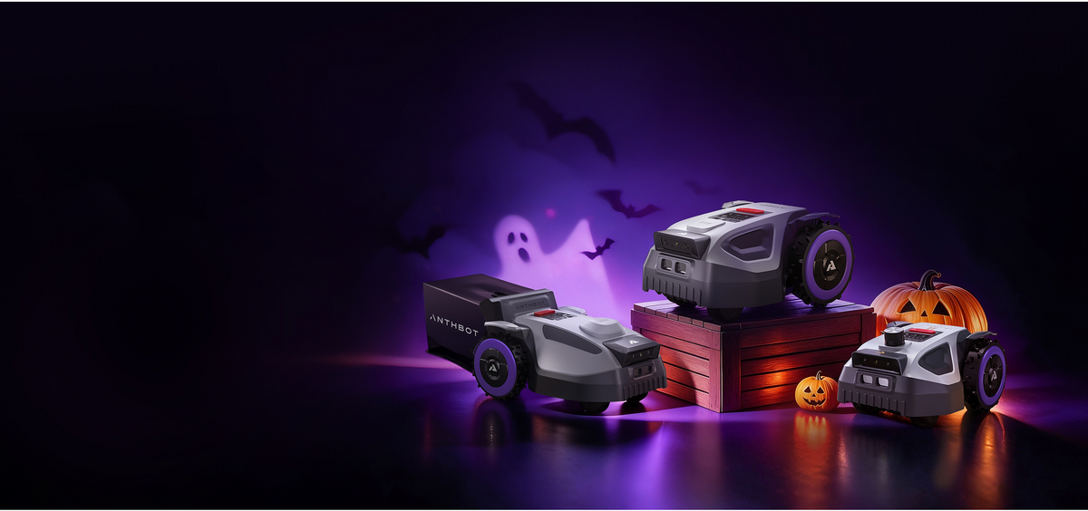 Robot Lawn Mower Halloween Sale Banner