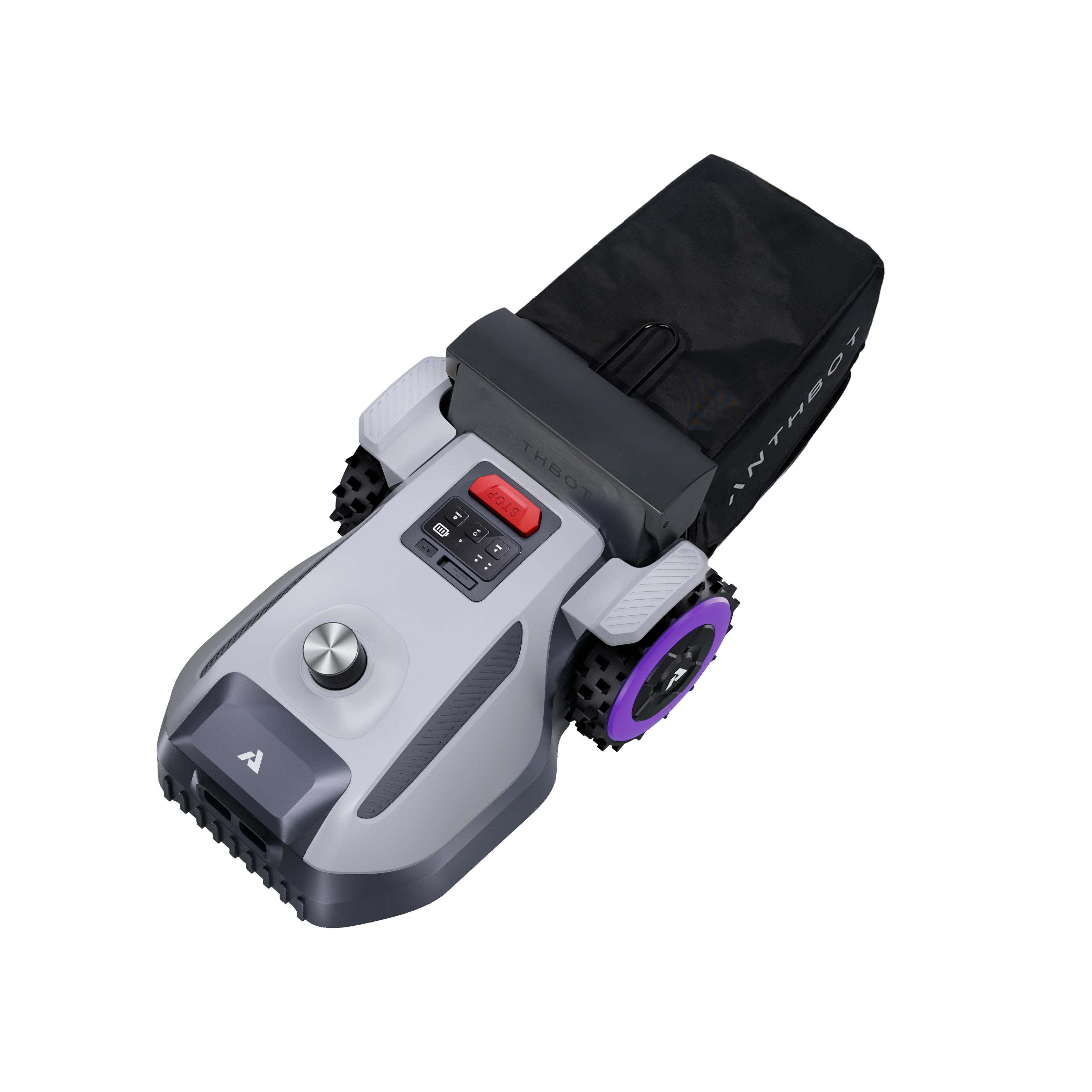 ANTHBOT N8 LiDAR robot mower with grass collection bag attached for tidy, hands-free lawn maintenance,products